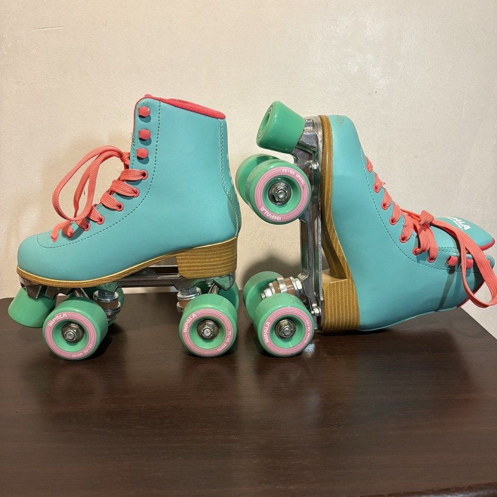Impala Roller Skates Pink/Teal Quad Skates Womens Size 4